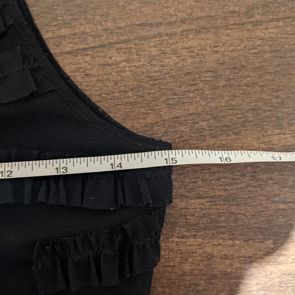 Sheer black tank top with ruffles - Picture 6 of 6